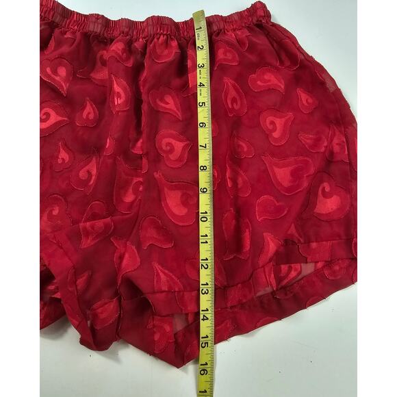 Victoria's Secret sexy Valentines theme Sheer see through red heart shorts M - Picture 6 of 7